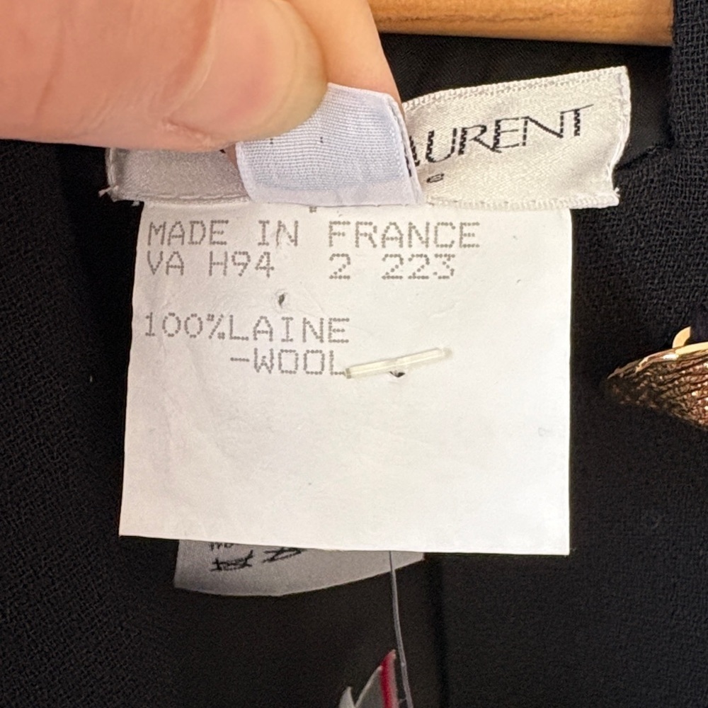 Yves Saint Laurent Encore Vintage Black Wool Crepe Dress 12 - Picture 12 of 14